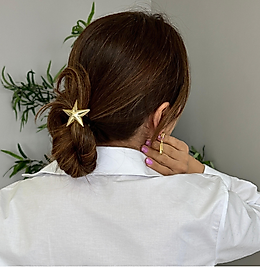 Gold Metal Star Pinterest Lastikli At Kuyruğu Tokası