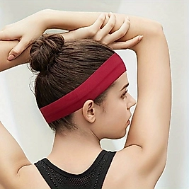 Koyu Kırmızı Spor Saç Bandı - Pilates, Yoga, Koşu, Fitness, Basketbol, Futbol, Voleybol Saç Bantları