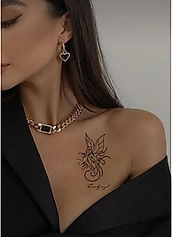 Kanatlı Peri Kızı Omuz, Gögüs, Bilek, Kol, Bacak, Boyun, Sırt Geçici Dövme, Tattoo