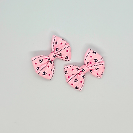 Pembe Çapa Desenli Klipsli Mini Çocuk Yan Toka - 2'Li Set