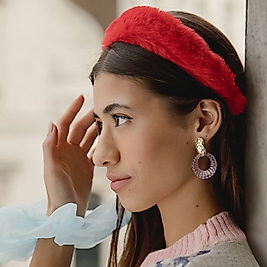 Kırmızı Peluş Taç - 3 Cm