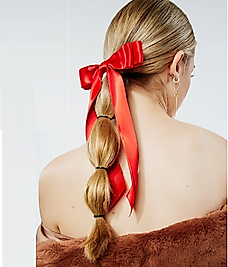 Kırmızı Saten Kuyruklu Kurdele Toka