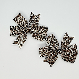 Leopar Desenli Kurdele Bebek ve Çocuk Tokası 2'li Set