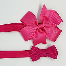 Fuşya Fistolu ve Fuşya Düz 2'li Bandana Seti, 6 Ay - 4 Yaş Arası