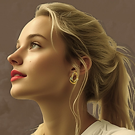 Gold Asimetrik Sallantılı Küpe