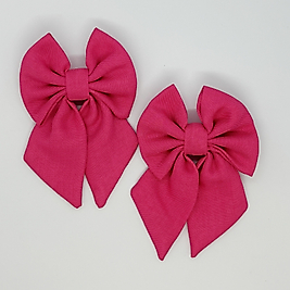 Keten Fuşya El Yapımı Klipsli Çocuk Yan Toka Seti - 2'li Set