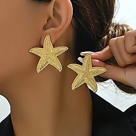 Denizyıldızı Küpe - Plaj Tatilleri & Müzik Festivalleri için Denizyıldızı Model Yaz Küpesi