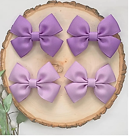 4 Adet Lila ve Mor Klipsli Toka Seti, Klipsli Çocuk Tokaları, 2 Çift