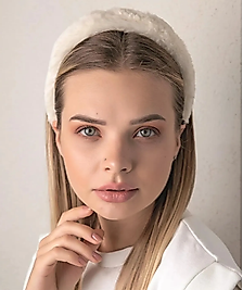 Ekru Peluş Taç - 3 Cm