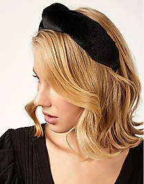 Siyah Kadife Düğümlü Lüx Taç