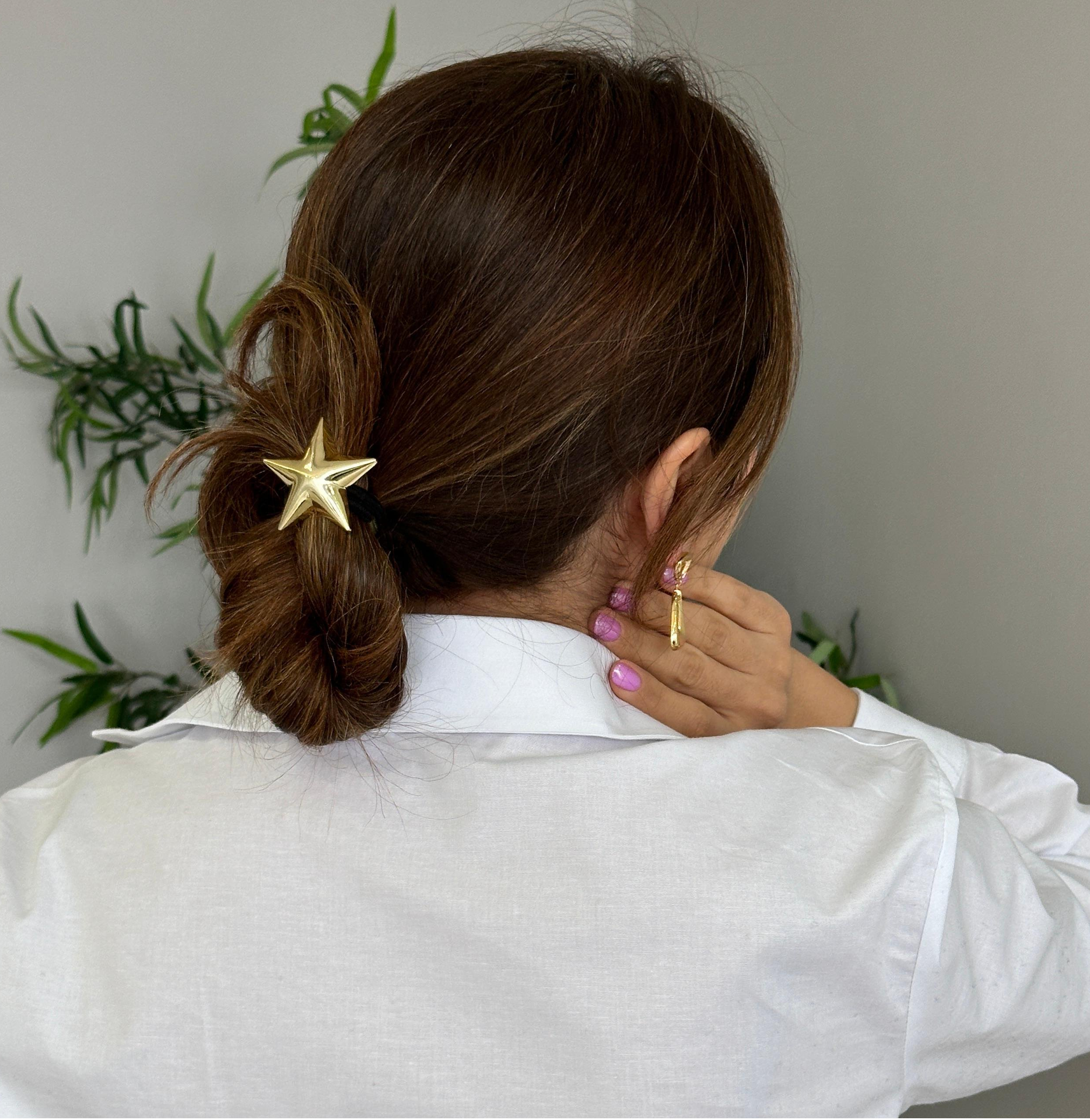 Gold Metal Star Pinterest Lastikli At Kuyruğu Tokası