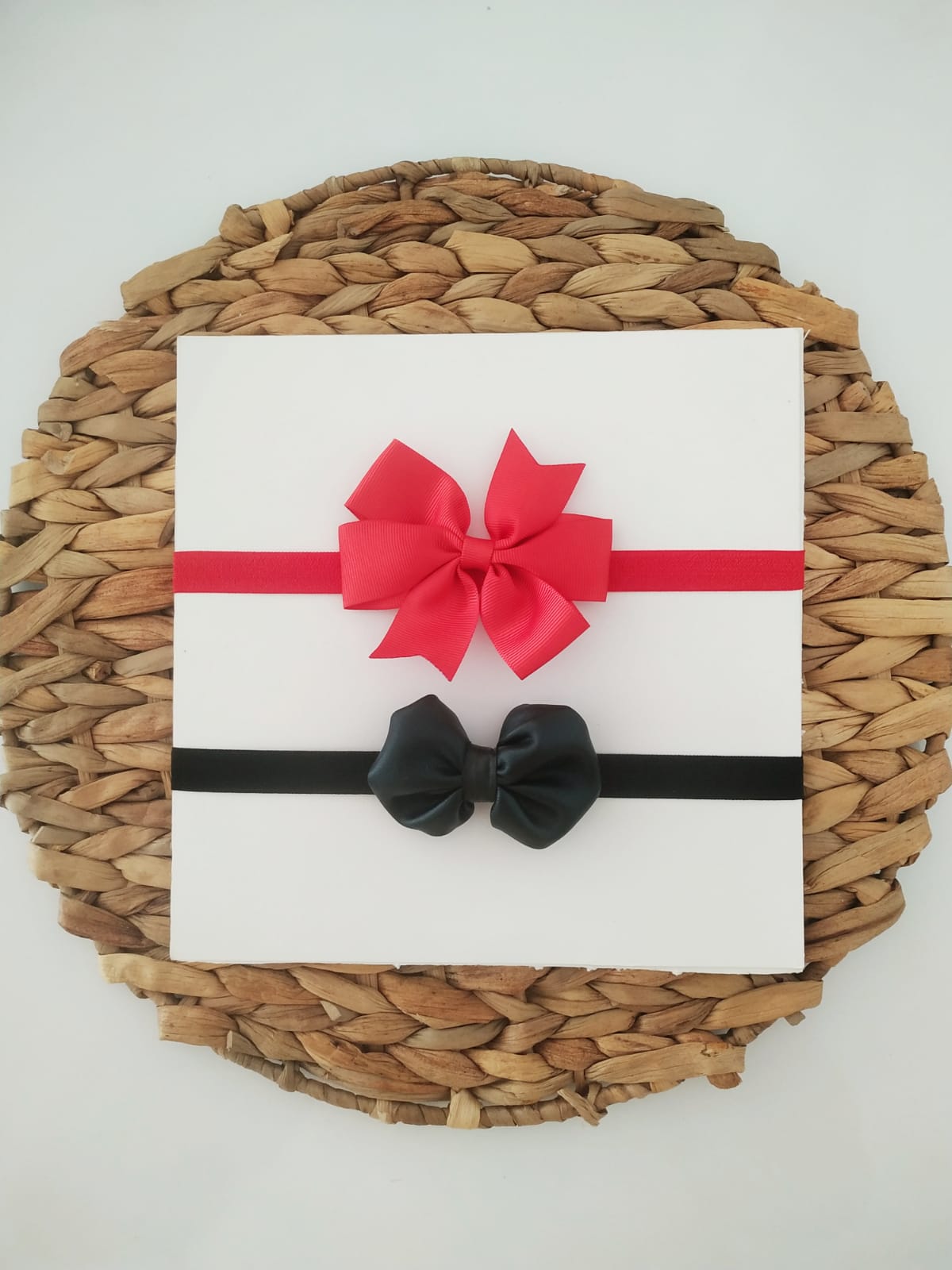 Siyah Deri Çocuk Bandana ve Kurdele Çocuk Bandana Seti