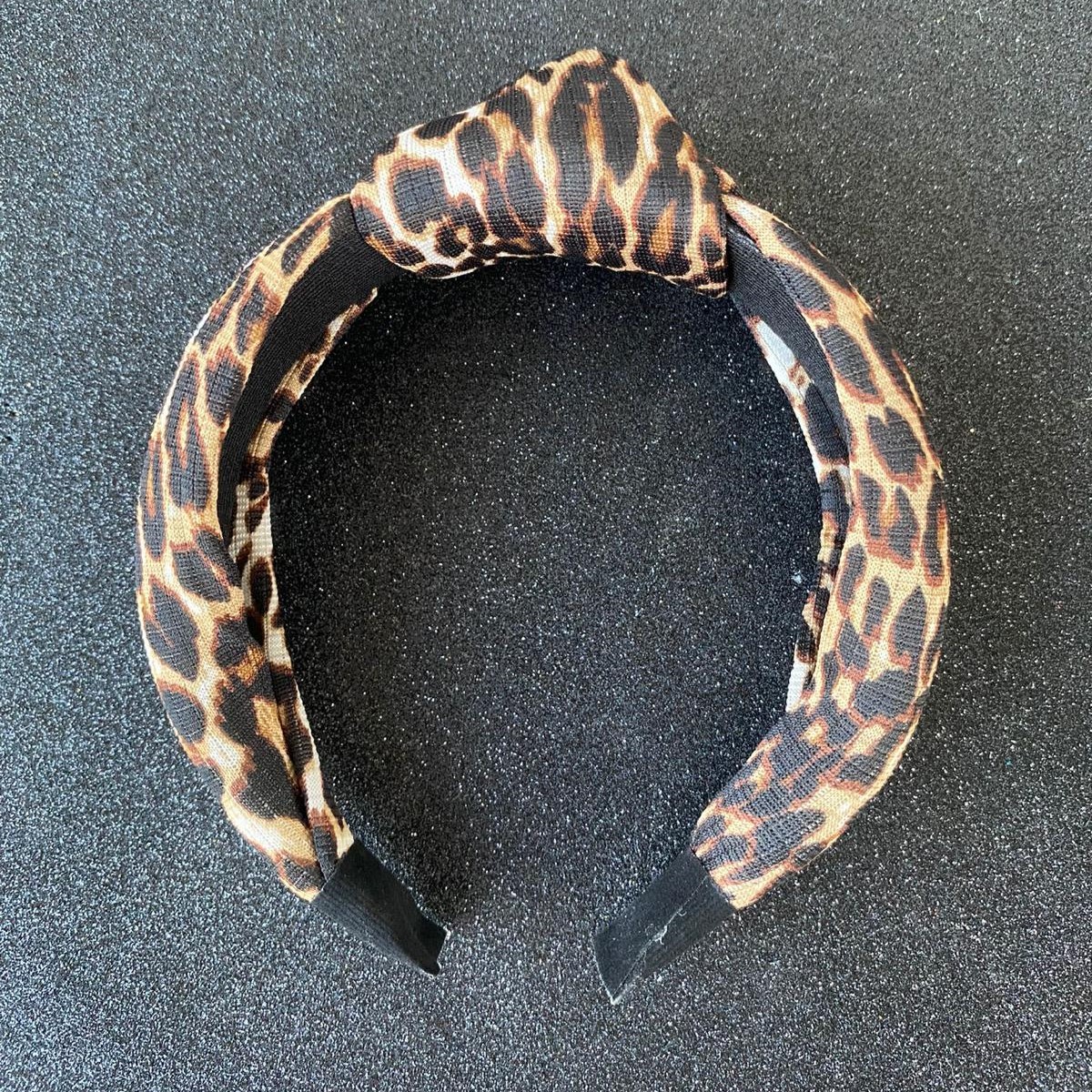 Leopar Düğümlü Kalın Taç - Leopar Saaç Aksesuarları