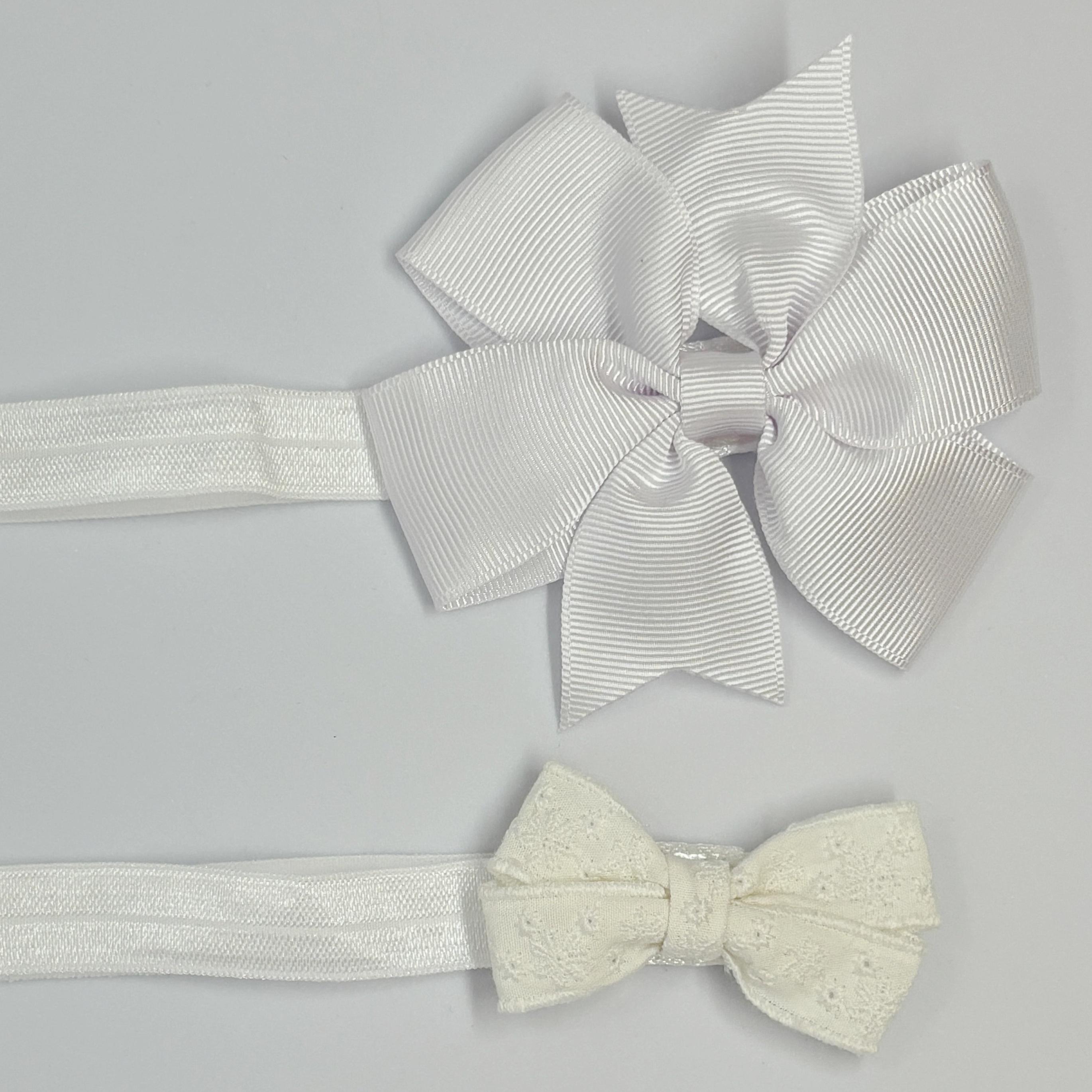 Beyaz Fistolu Bandana ve Düz Bandana 2'li Set, 6 Ay - 4 Yaş Arası