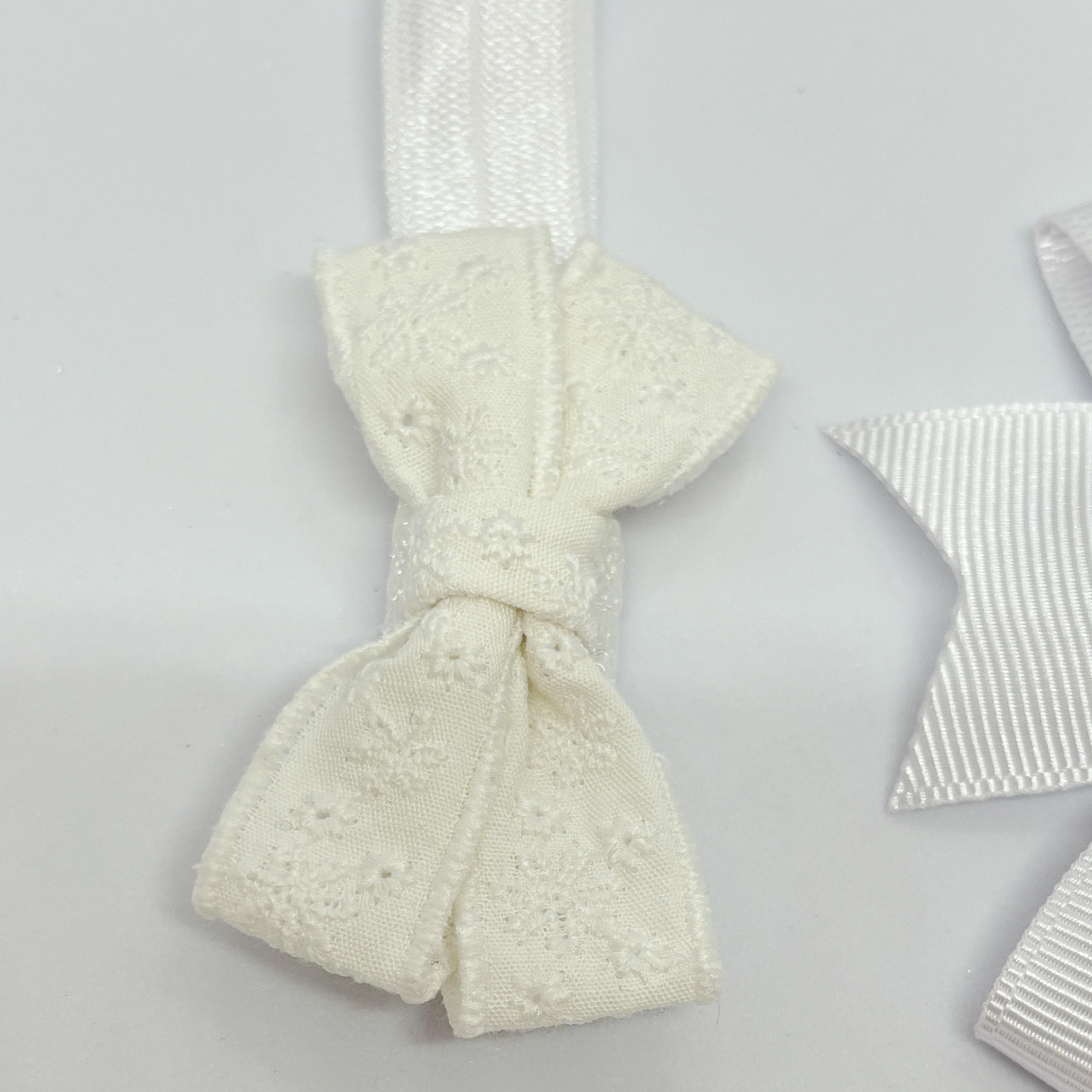 Beyaz Fistolu Bandana ve Düz Bandana 2'li Set, 6 Ay - 4 Yaş Arası