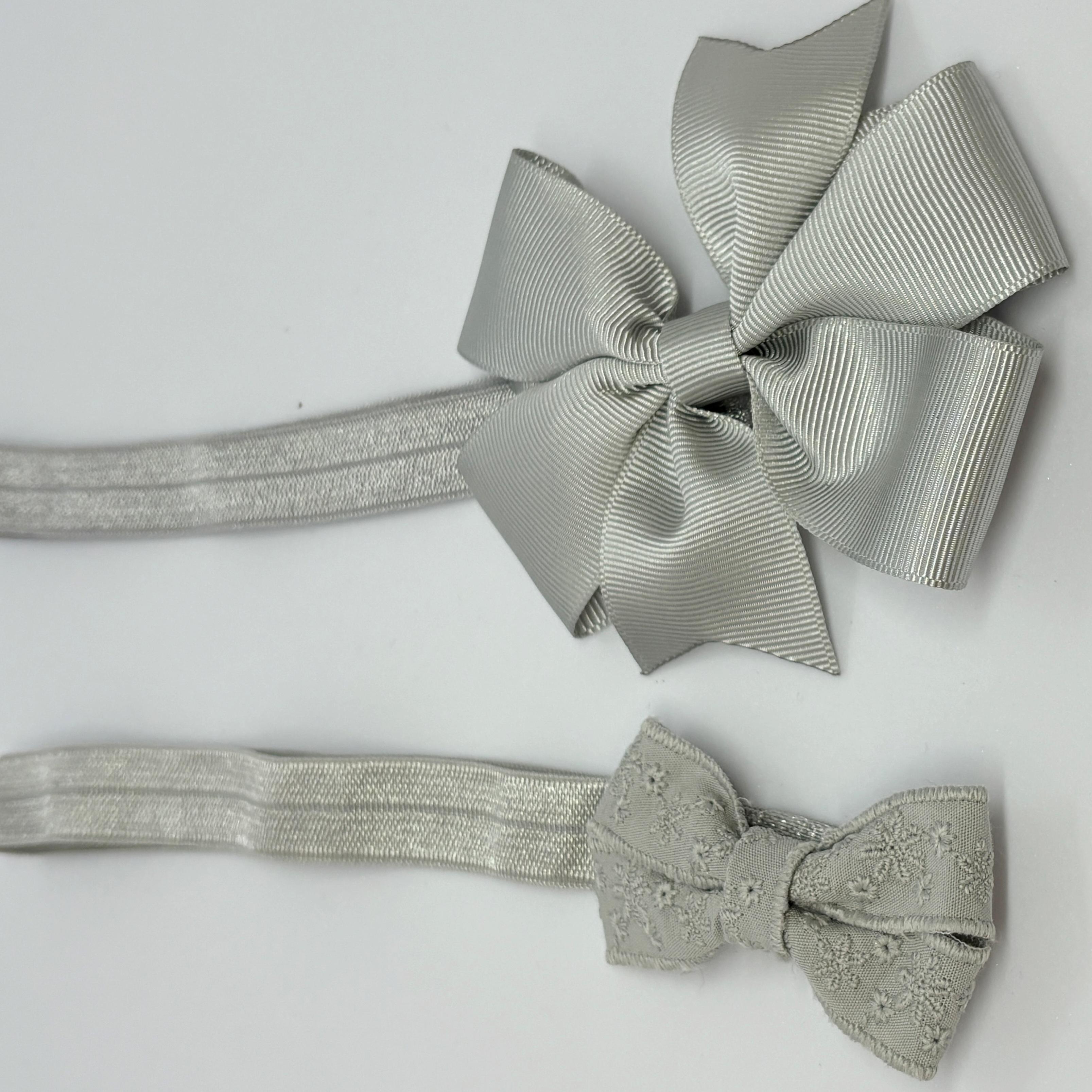 Gri Fistolu Bandana ve Düz Bandana 2'li Set, 6 Ay - 4 Yaş Arası