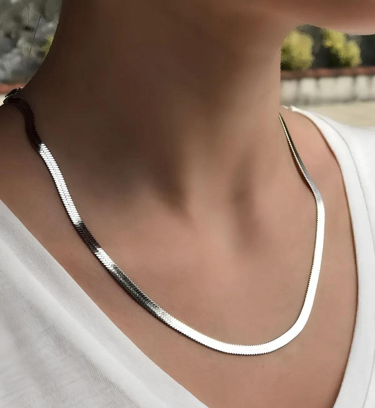 Çelik Gümüş İtalyan Zincir Kolye