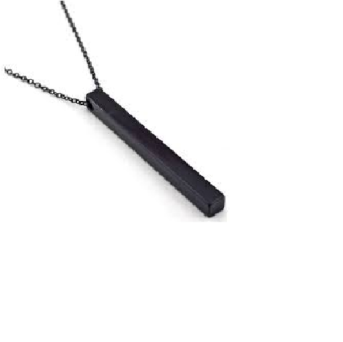 Siyah Çubuk Bar Kolye - Unisex