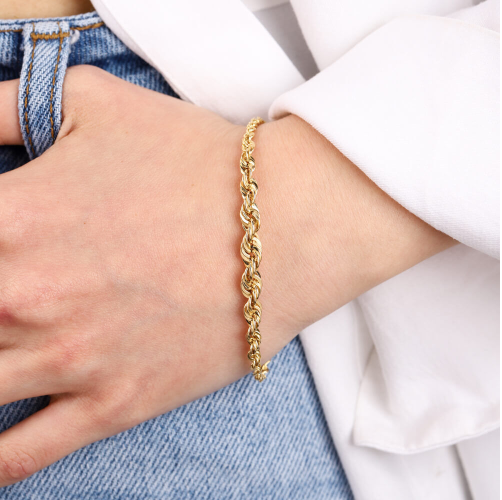 Gold Kalın Çelik Burgu Bileklik