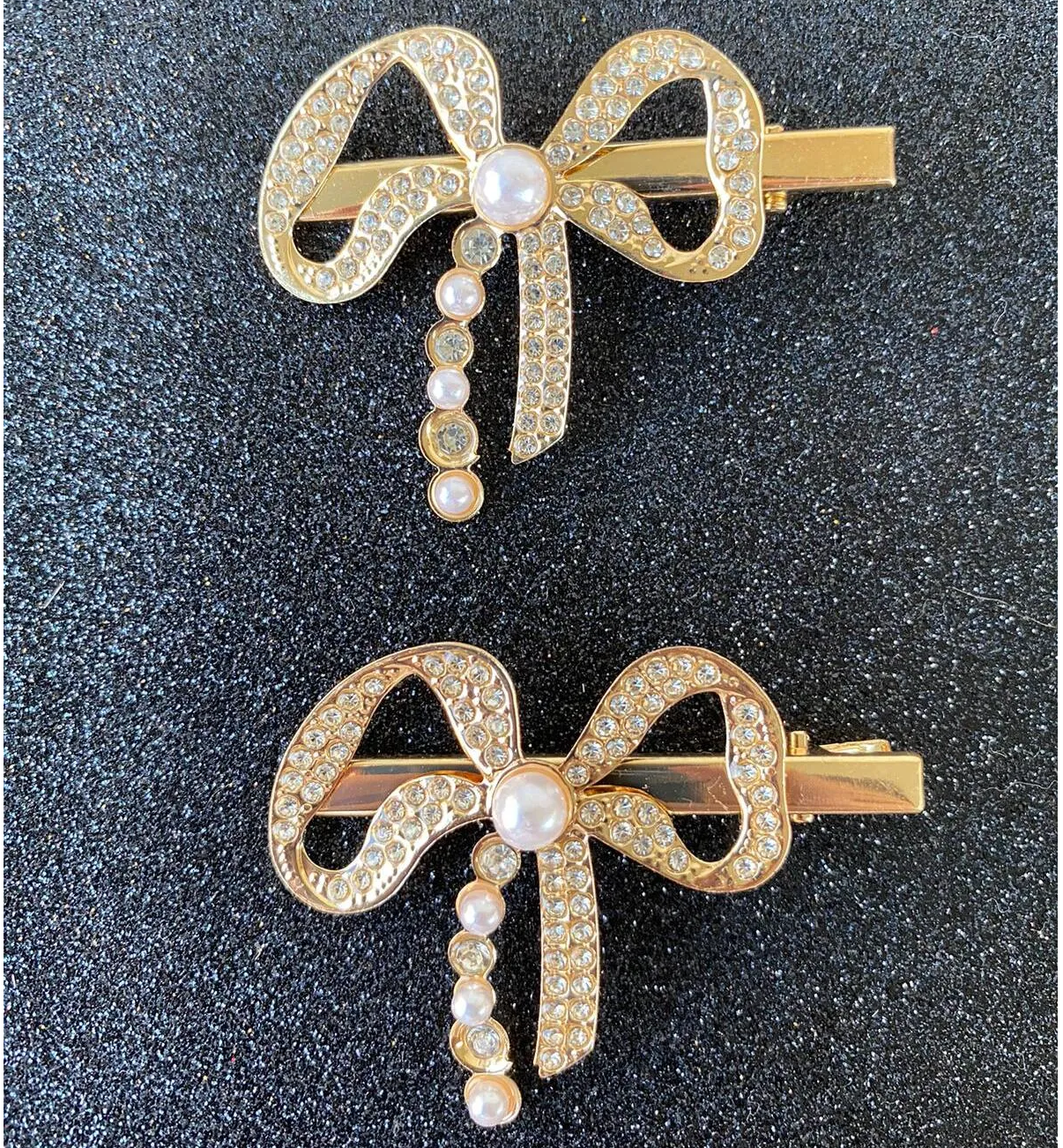 Zirkon Taşlı ve İncili Lüx Gold Toka - Klipsli Yan Tokalar