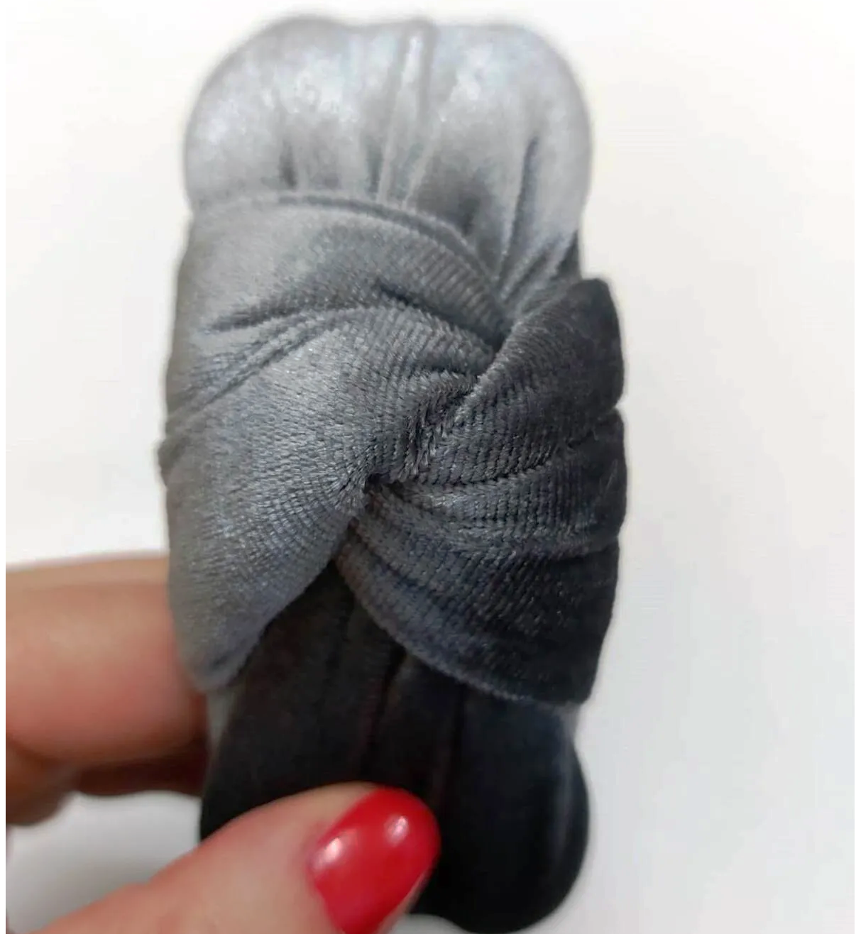 Gri Kadife Parlak Kalın Düğümlü Taç, Kadife Taçlar