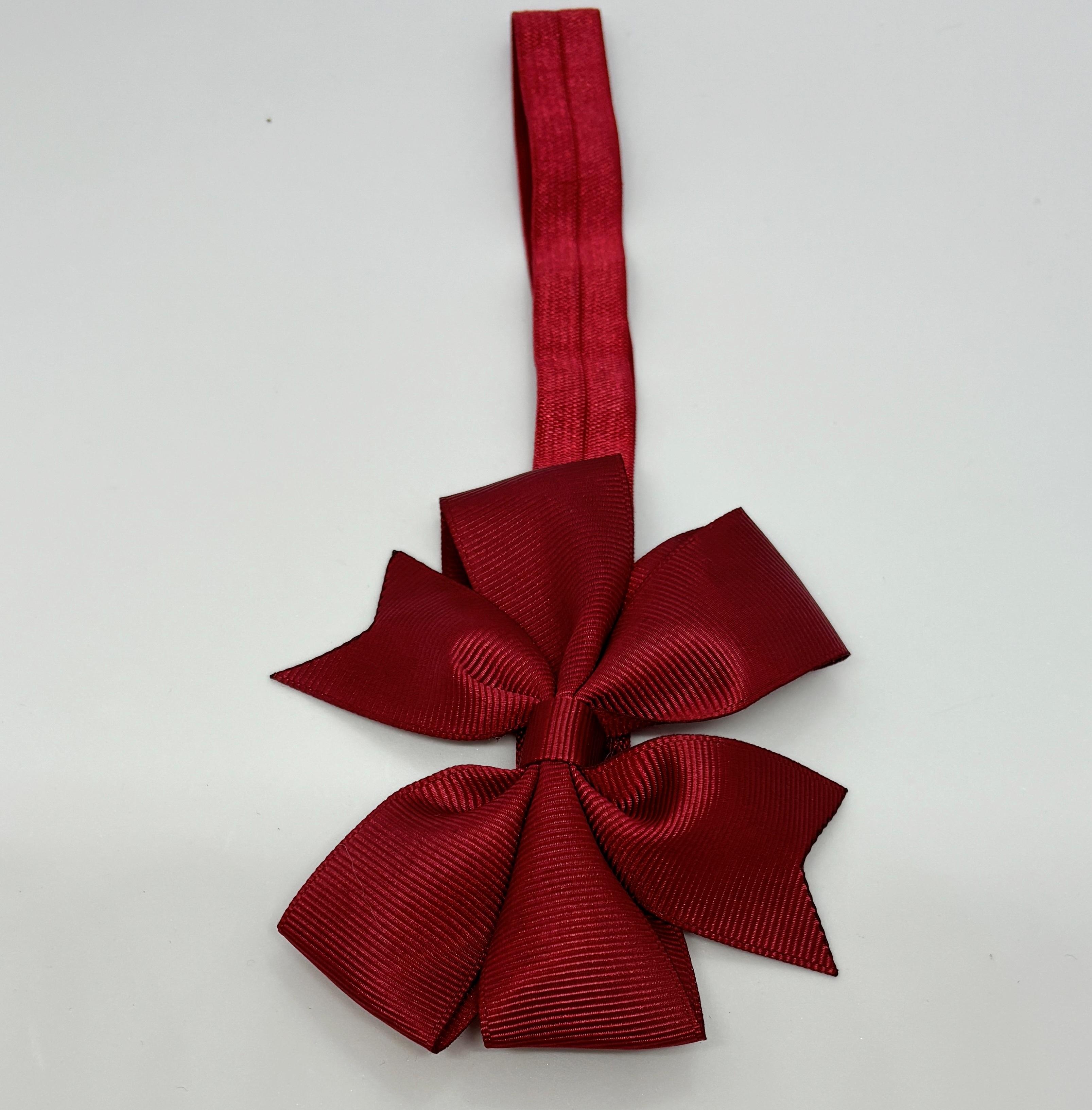 Bordo Kurdele Bebek ve Çocuk Bandana 6 Ay-4 Yaş