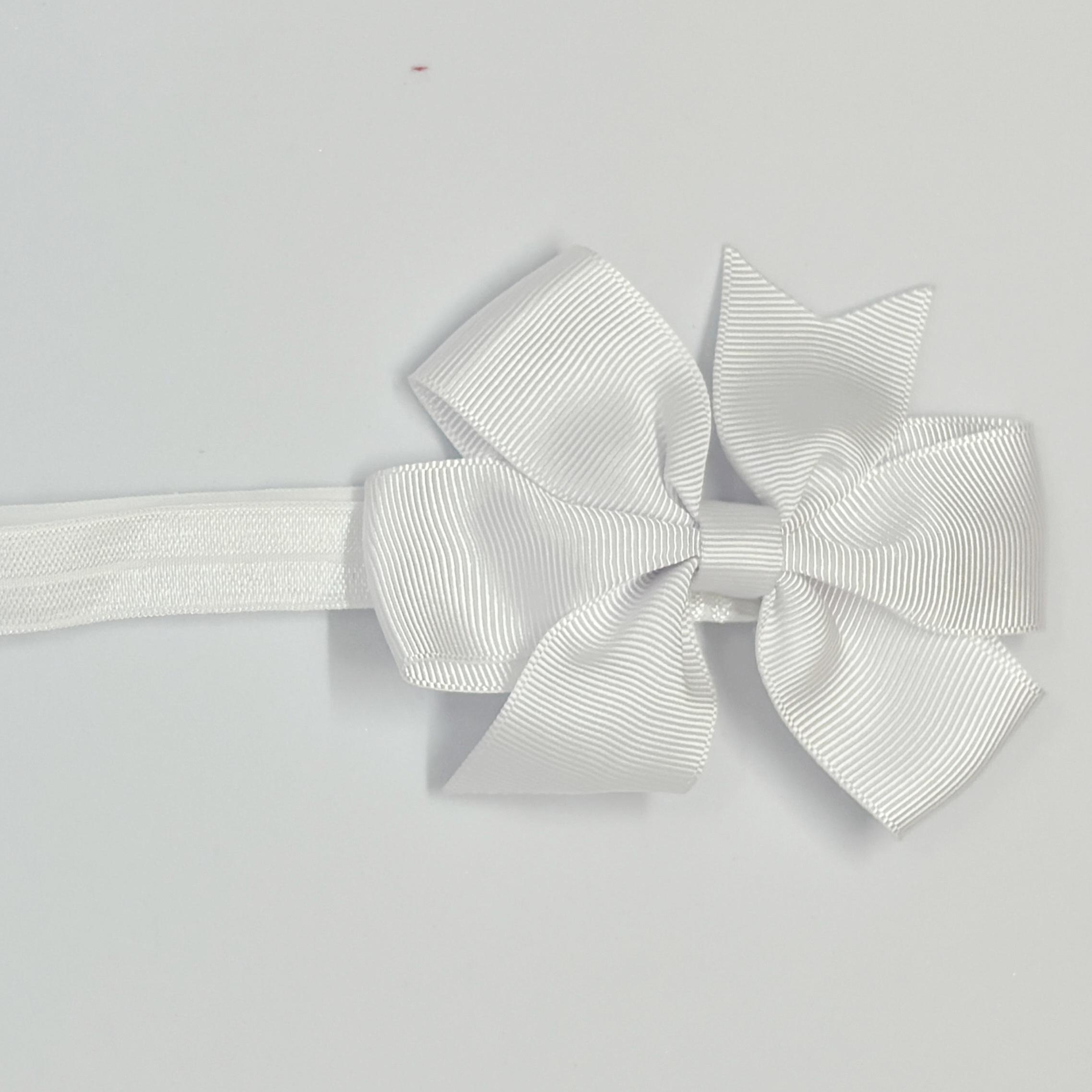 Beyaz Kurdele Bebek ve Çocuk Bandana 6 Ay-4 Yaş