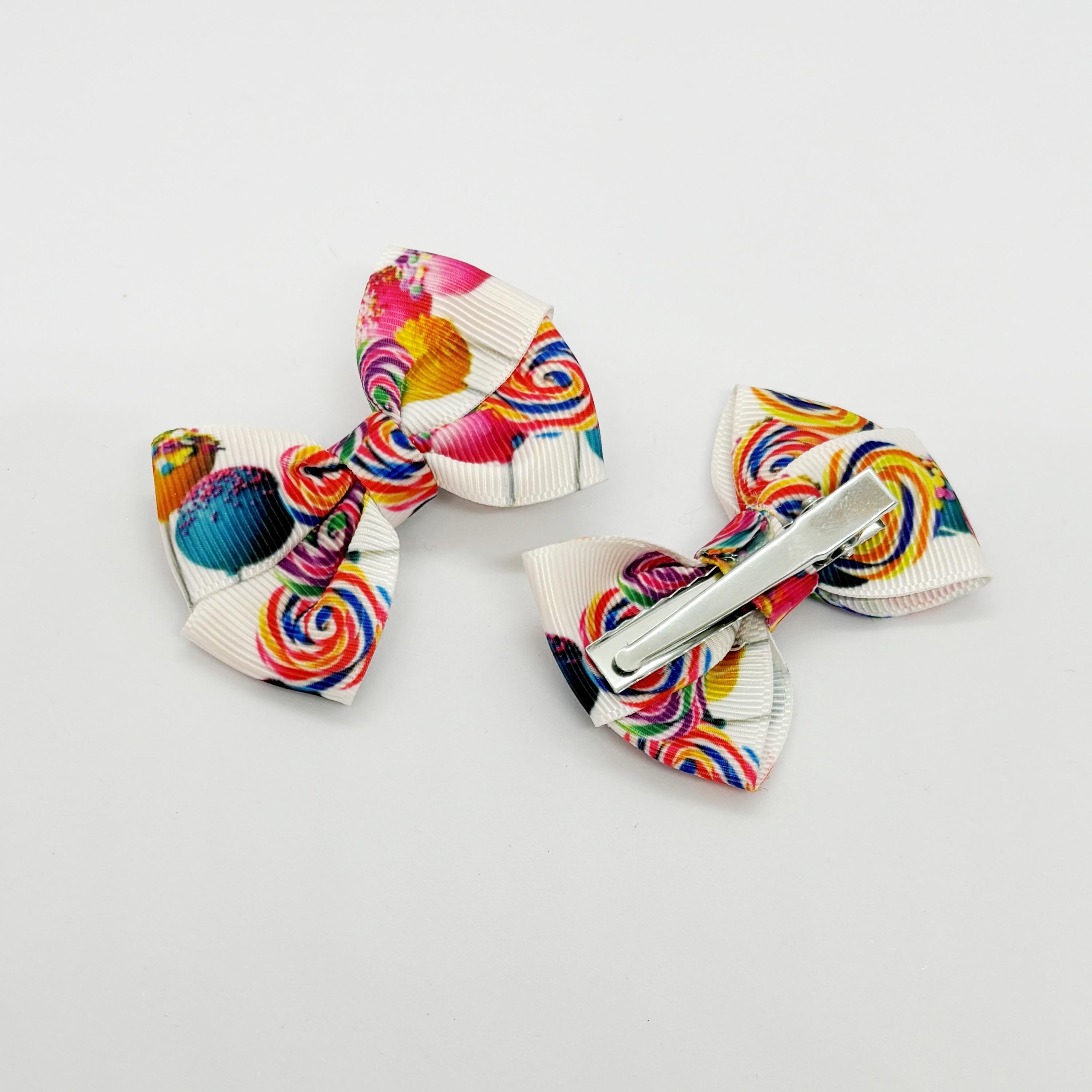 Şeker Desenli Klipsli Mini Çocuk Yan Toka - 2'Li Set