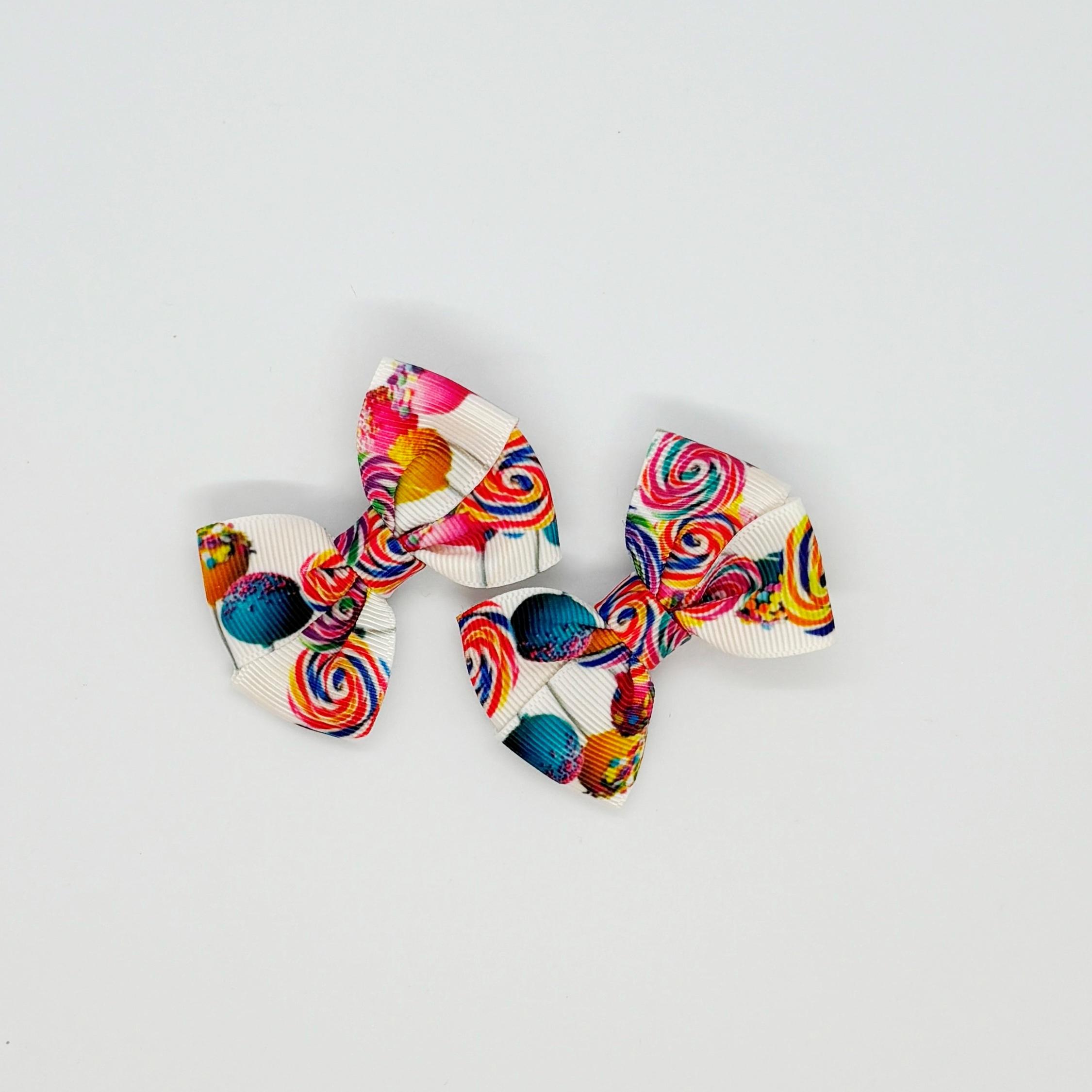 Şeker Desenli Klipsli Mini Çocuk Yan Toka - 2'Li Set