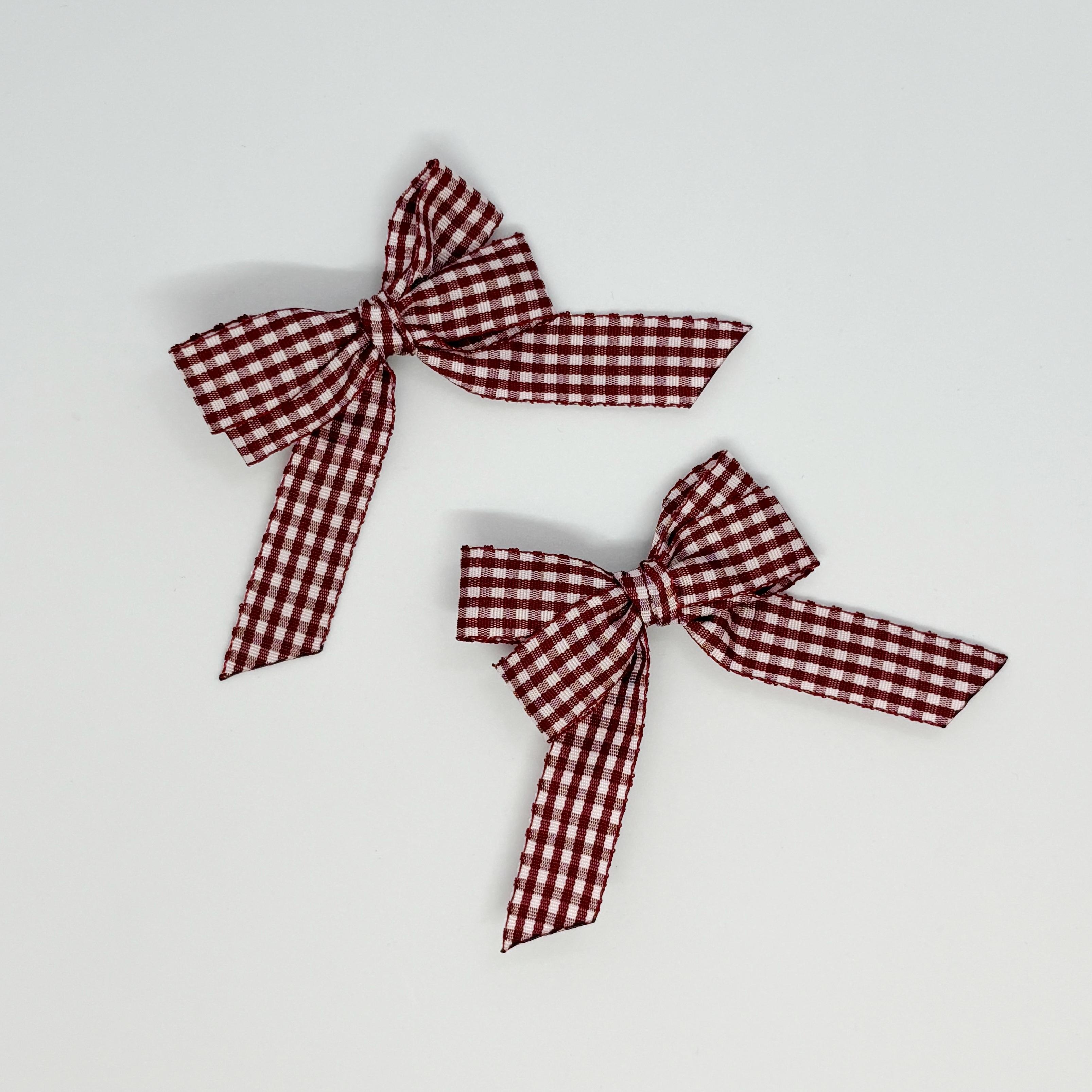 Bordo Pötikare Çocuk Mini Yan Toka Seti - 2'Li