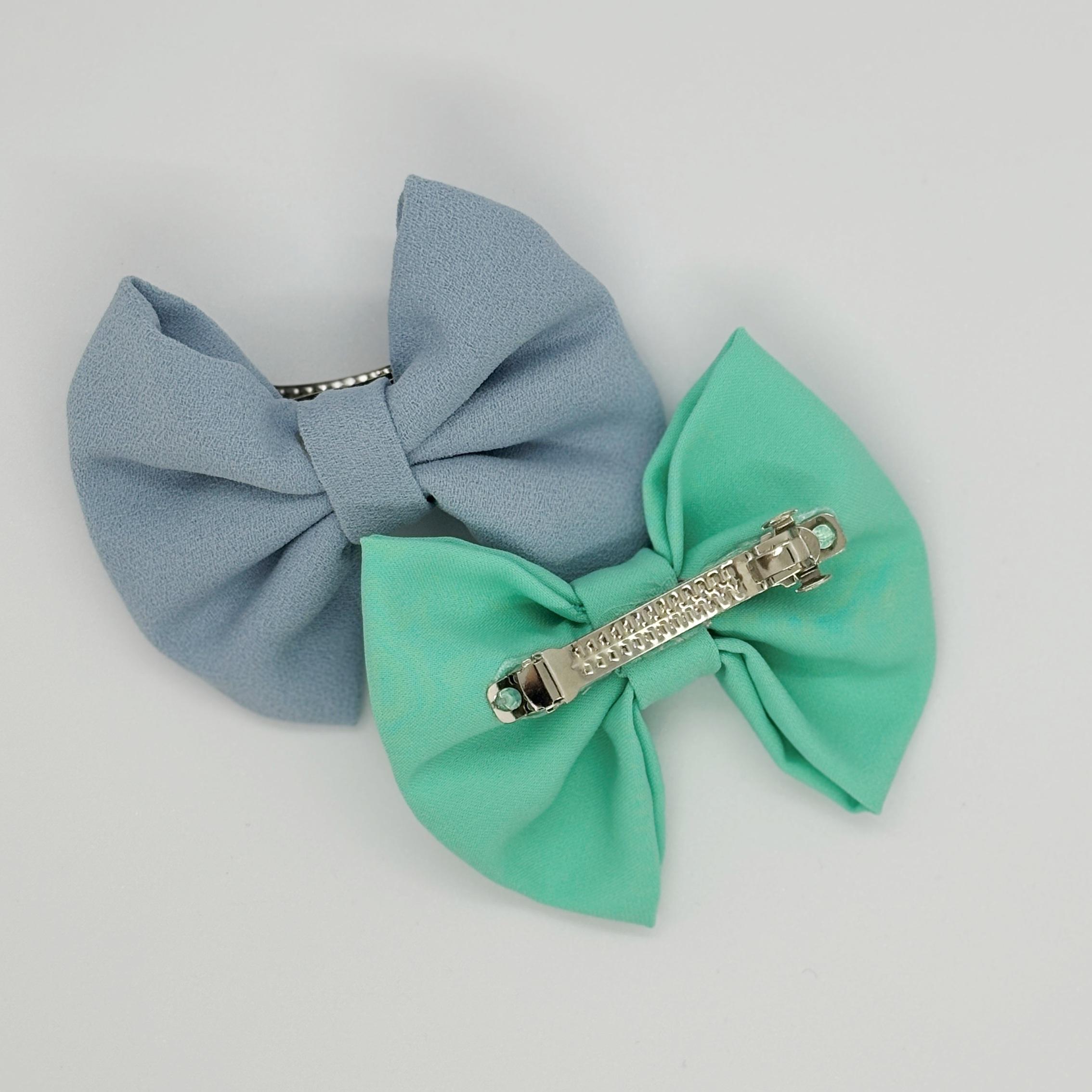 Mint Yeşili ve Soft Mavi Otomatik Klipsli Çocuk Toka Seti - 2 li Set