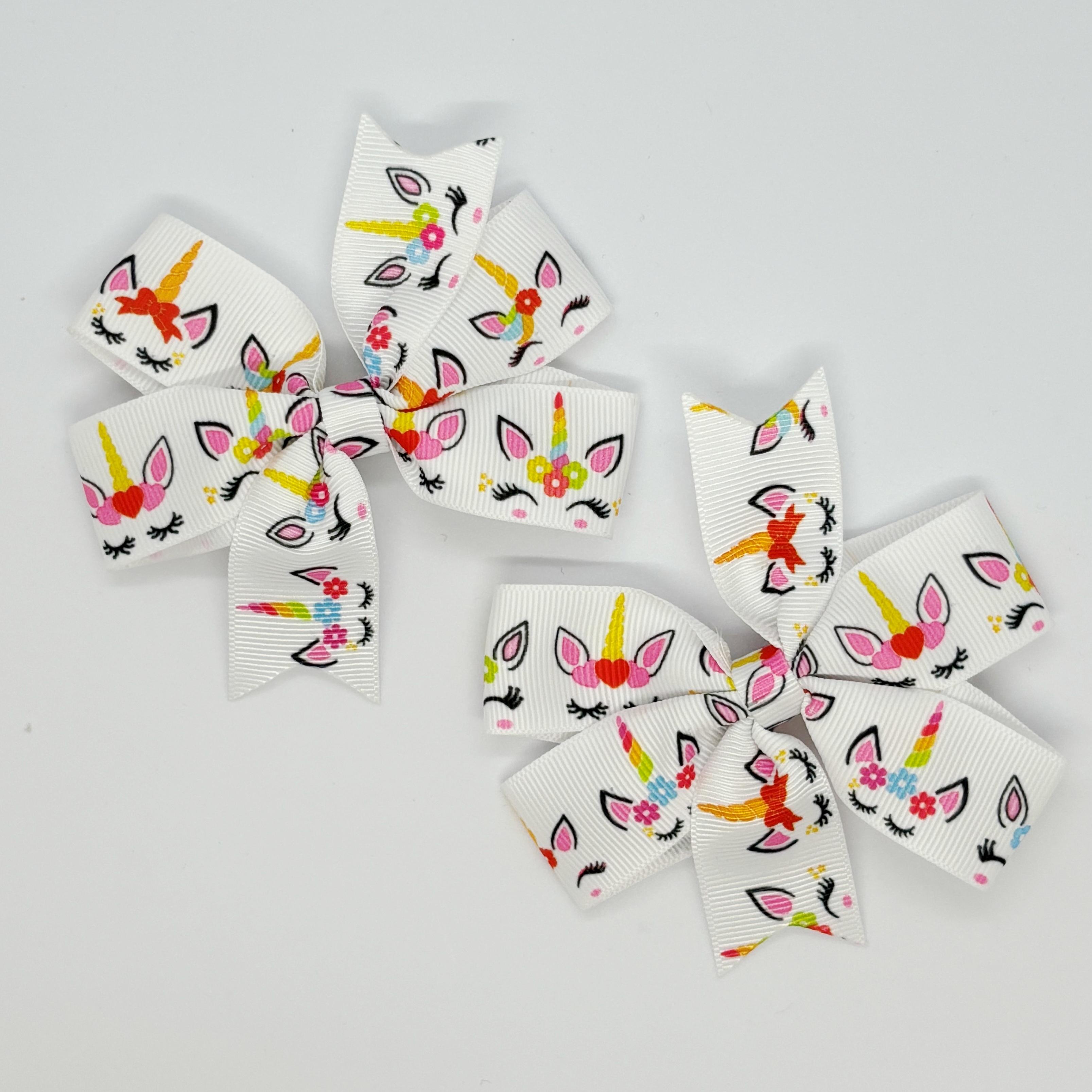 Beyaz Desenli Kurdele Bebek ve Çocuk Tokası 2'li Set