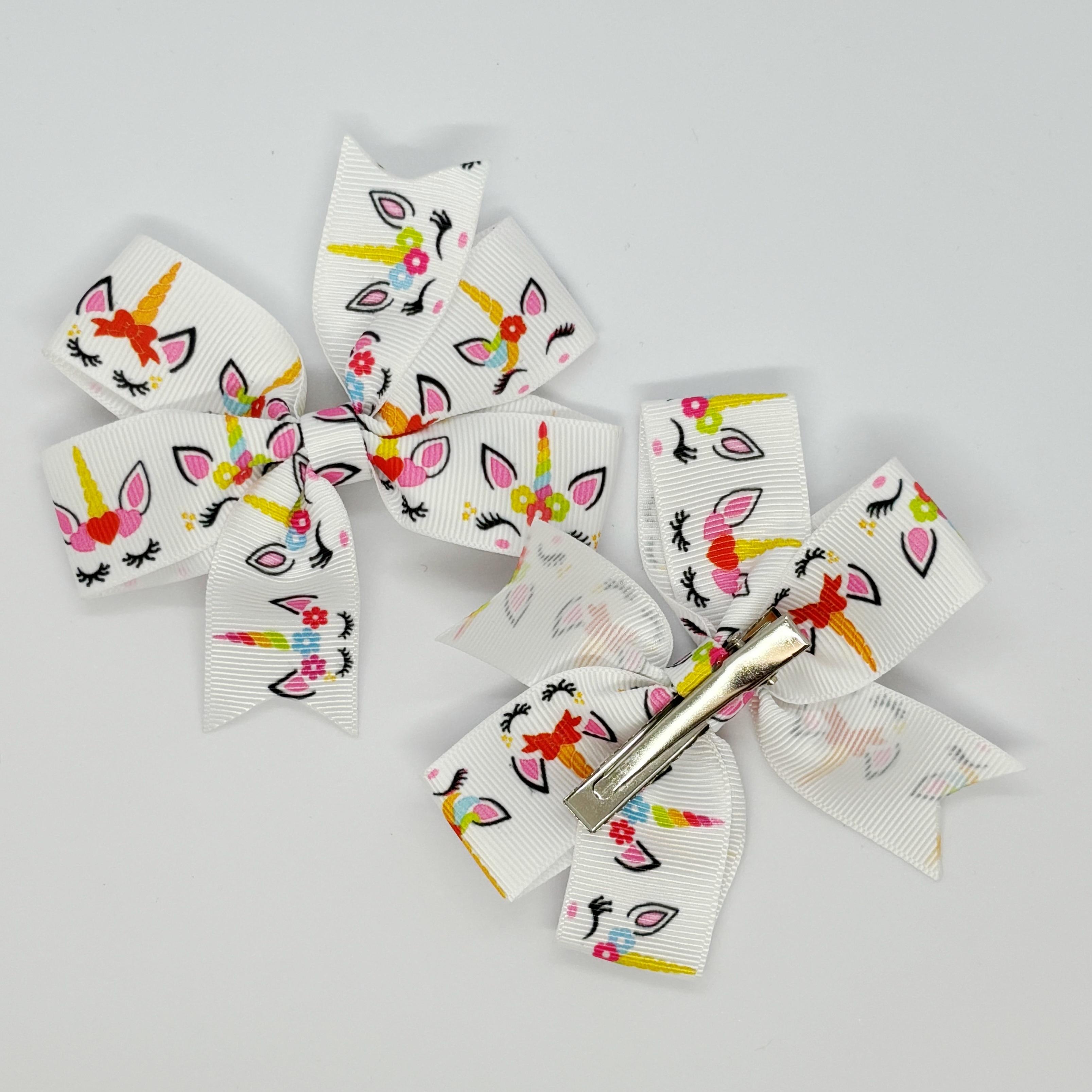 Beyaz Desenli Kurdele Bebek ve Çocuk Tokası 2'li Set