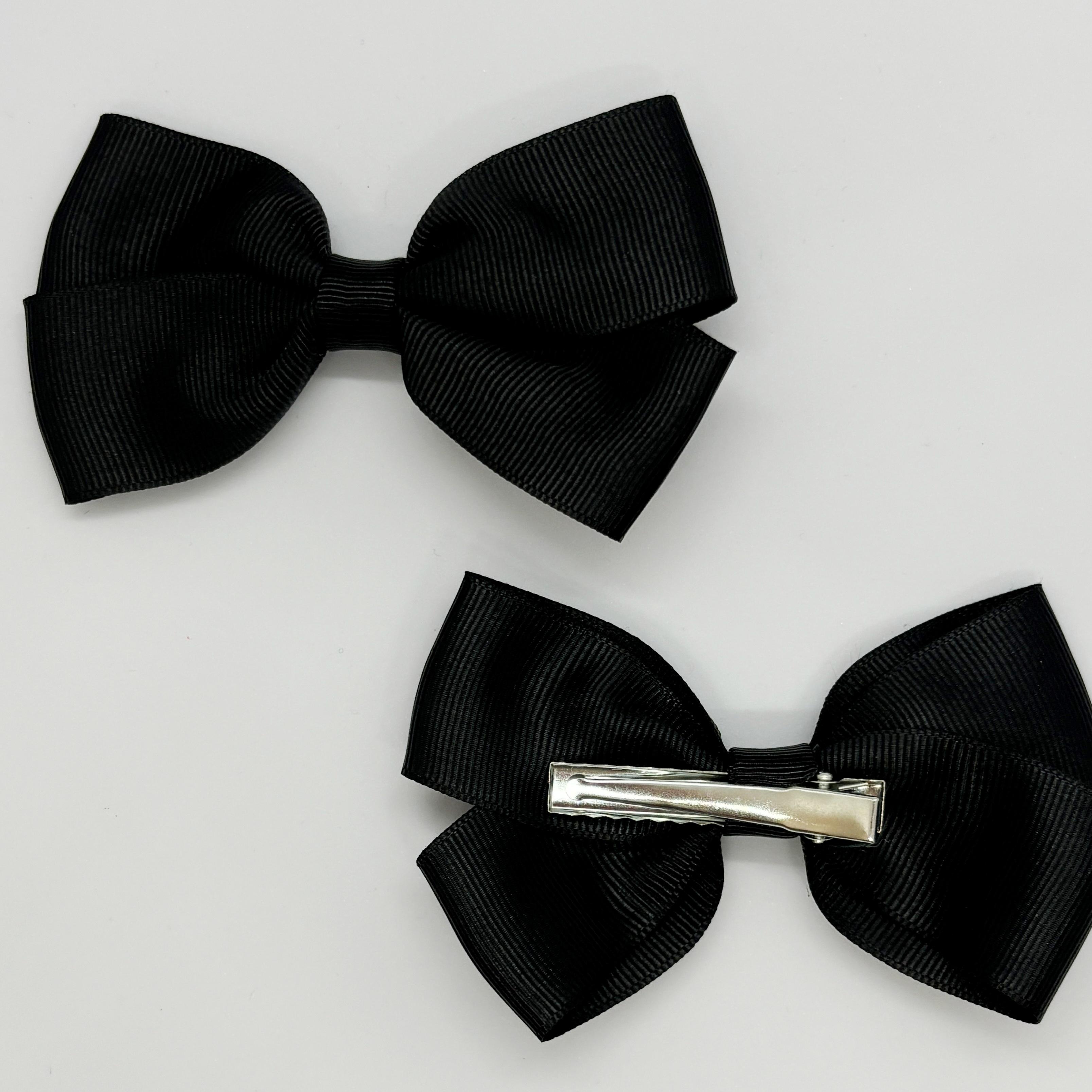 Siyah Kurdele El Yapımı Bebek ve Çocuk Tokası 2'li Set