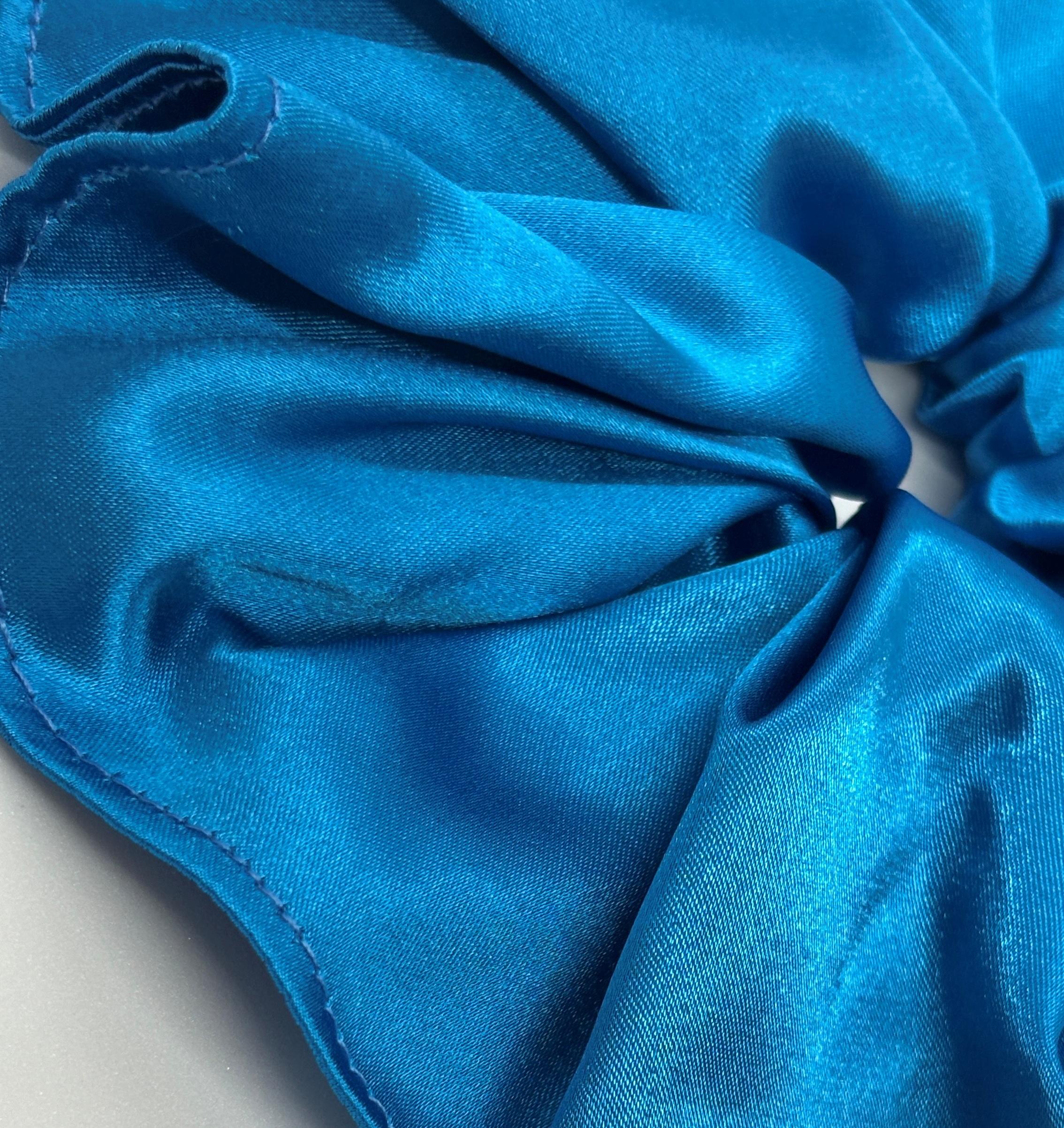 Lacivert Büyük Boy Saten Simit Topuz Tokası - El Yapımı