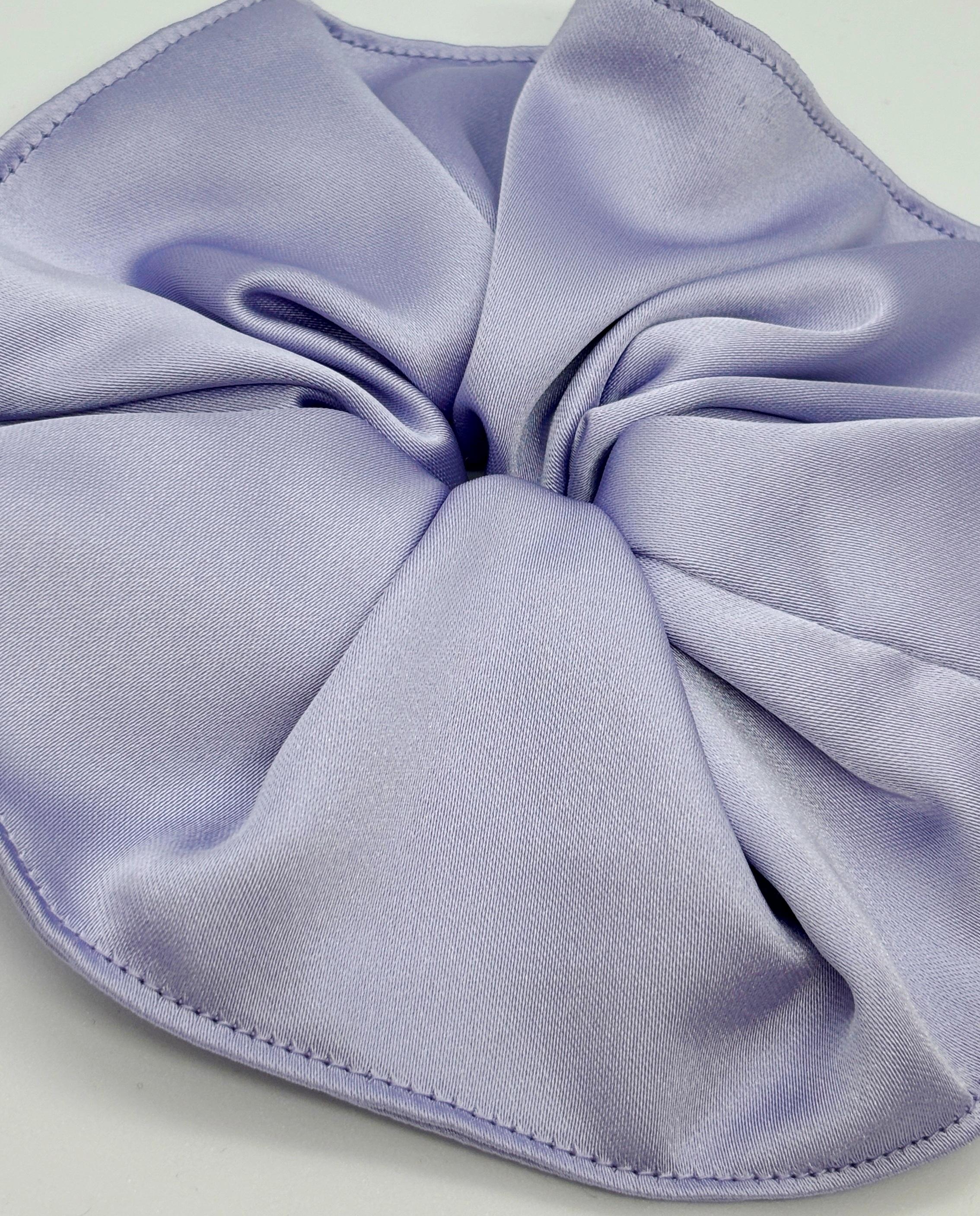 Lila Büyük Boy Saten Simit Topuz Tokası - El Yapımı