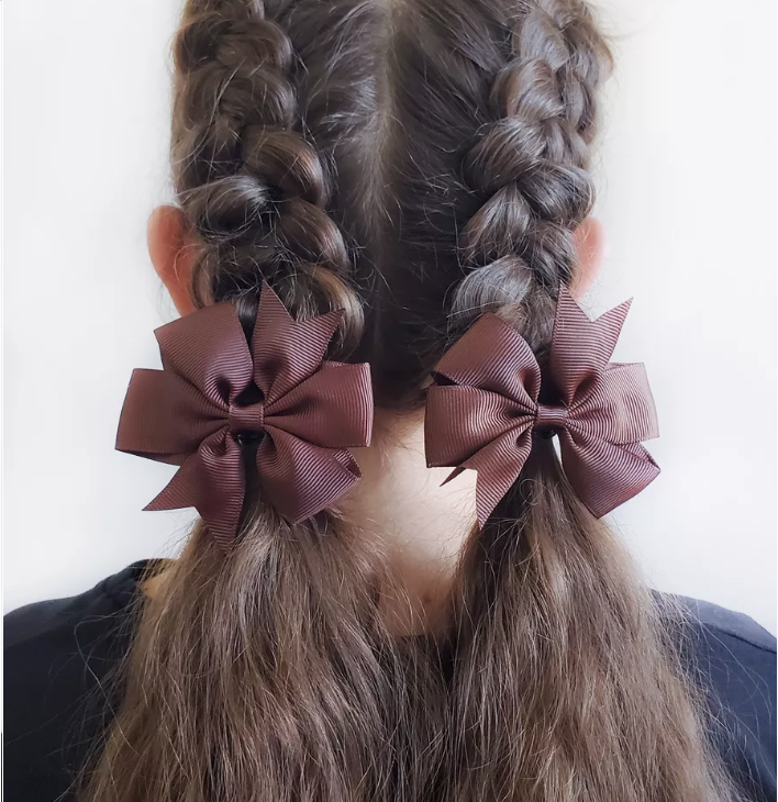 Çikolata  Kurdele Klipsli Çocuk ve Bebek Tokası 2 'Li Set