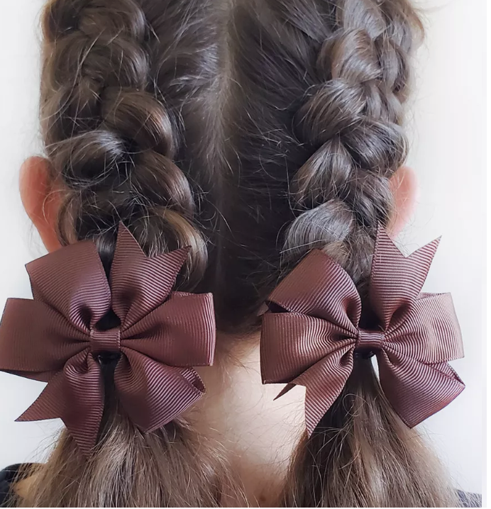 Çikolata  Kurdele Klipsli Çocuk ve Bebek Tokası 2 'Li Set