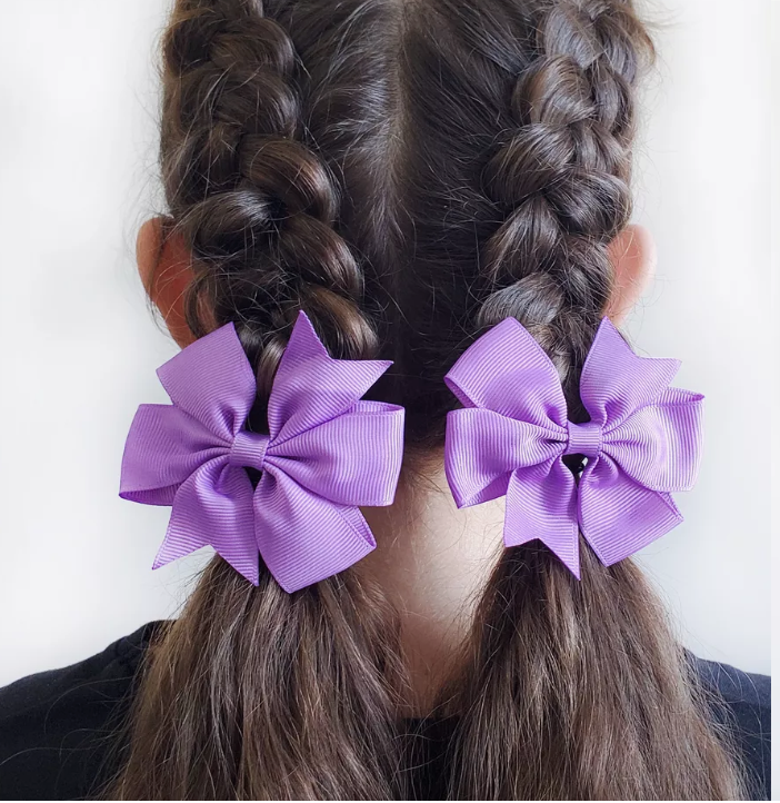 Leylak Kurdele Klipsli Çocuk ve Bebek Tokası 2 'Li Set