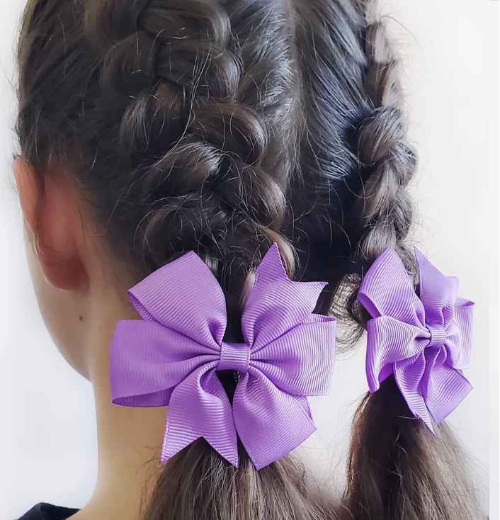 Leylak Kurdele Klipsli Çocuk ve Bebek Tokası 2 'Li Set