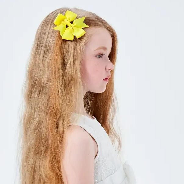 Sarı Kurdele Klipsli Çocuk ve Bebek Tokası 2 'Li Set