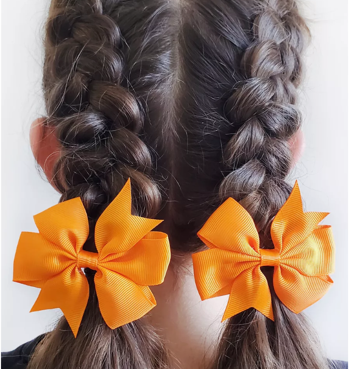 Turuncu Kurdele Klipsli Çocuk ve Bebek Tokası 2 'Li Set