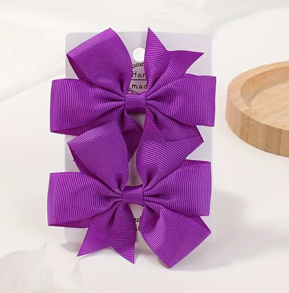 Mor Kurdele Klipsli Çocuk ve Bebek Tokası 2 'Li Set