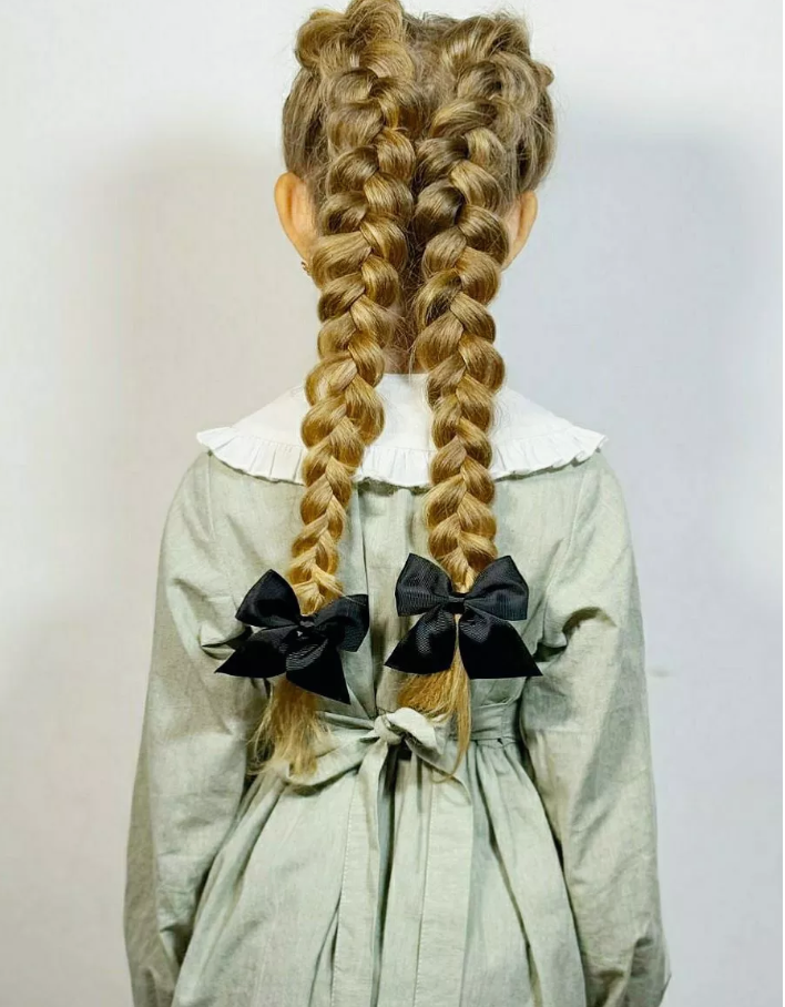 2'Li Siyah Klipsli Kurdele Çocuk Tokası, Klipsli Çocuk Tokaları, Okul Tokaları