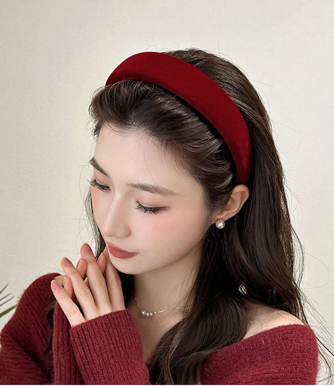 Bordo Kadife Taç- 2,5 Cm