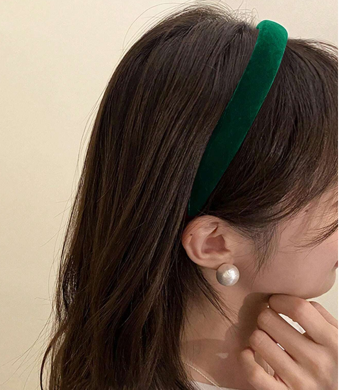 Zümrüt Kadife Taç- 2,5 Cm