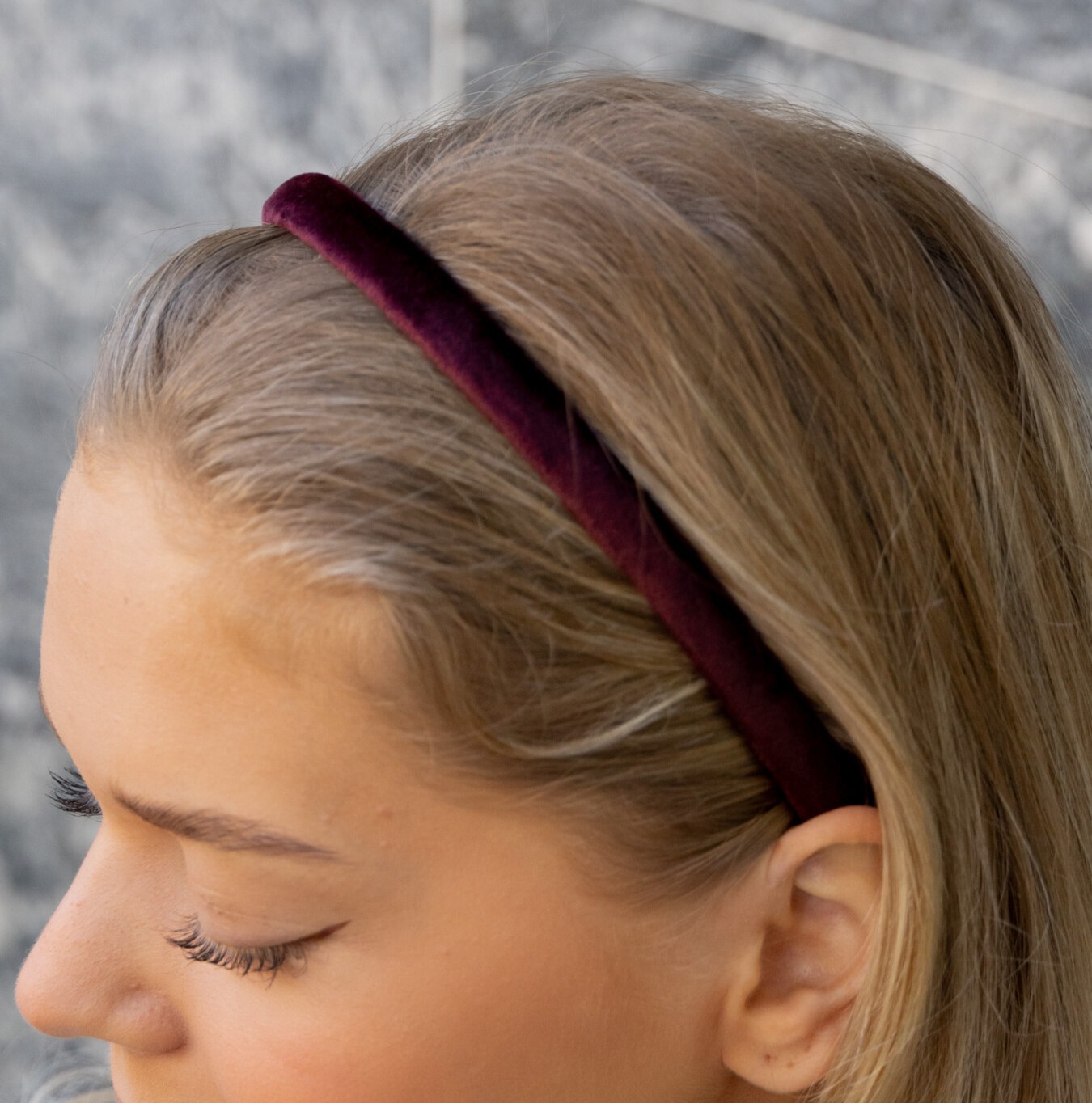 Bordo İnce Kadife Taç - 1,5 Cm