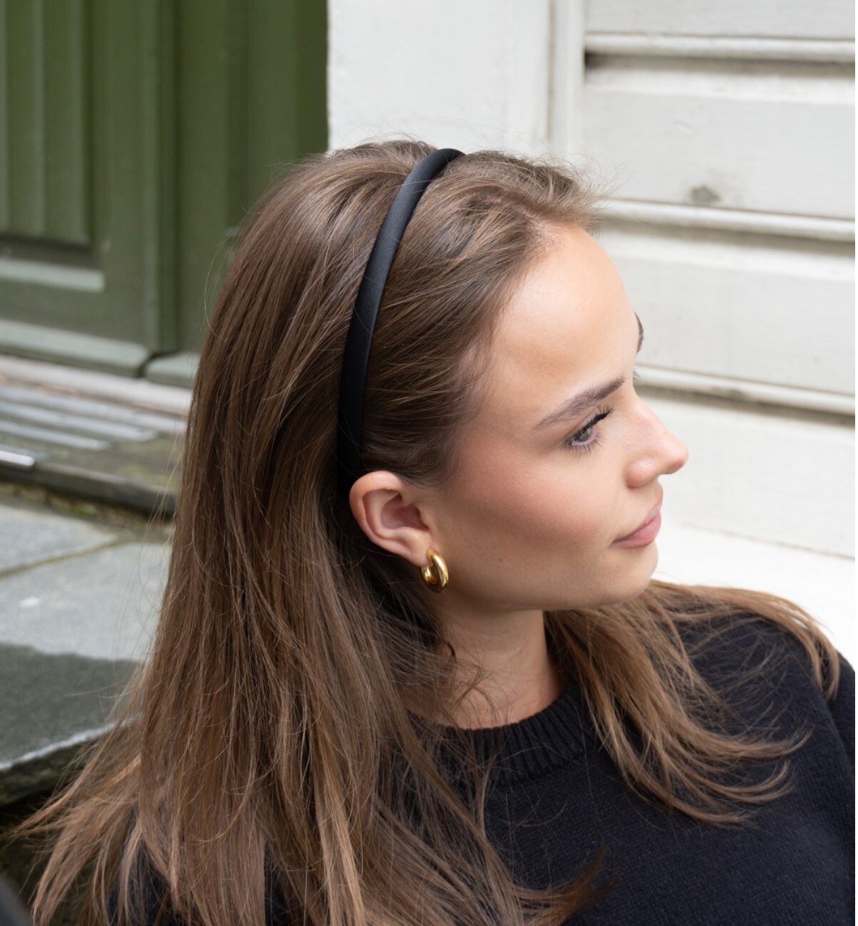 Siyah Saten İnce Esnek Taç, 1 Cm