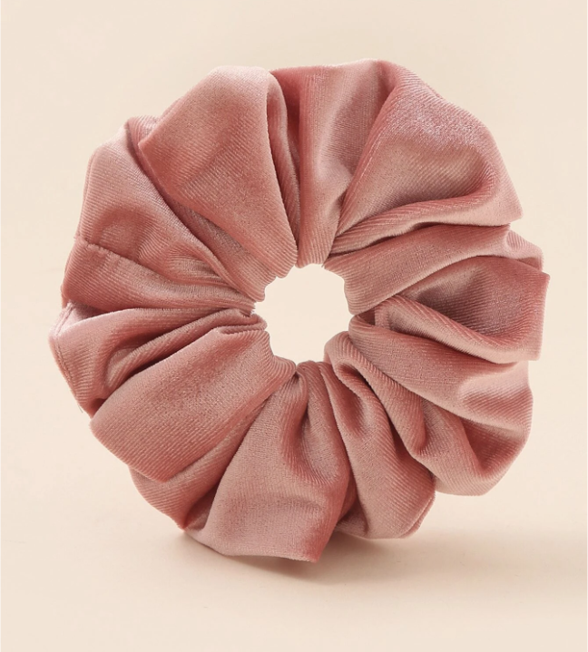 İpeksi Kadife Pembe El Yapımı Simit Toka - Orta Boy