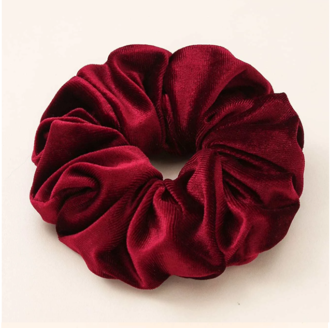 İpeksi Kadife Bordo El Yapımı Simit Toka - Orta Boy